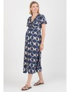 Vestido Premamá y Lactancia Midi Estampa Geométrica