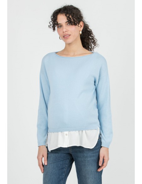 Suéter Premamá y Lactancia Celeste