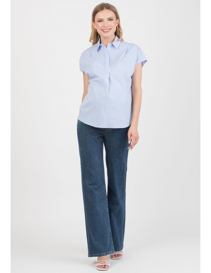 Blusa Celeste Premamá Rayas SM