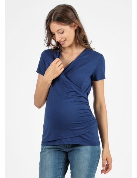 Camiseta Azul Premamá y Lactancia Basic