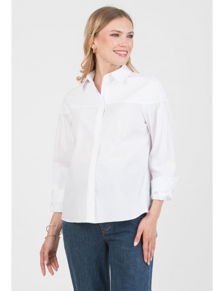 Camisa Blanca Premamá y Lactancia Botones