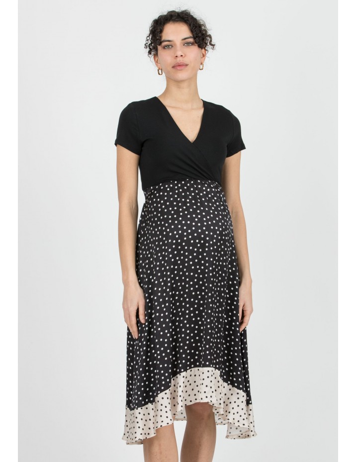 Vestido Premamá y Lactancia Lunar Bicolor