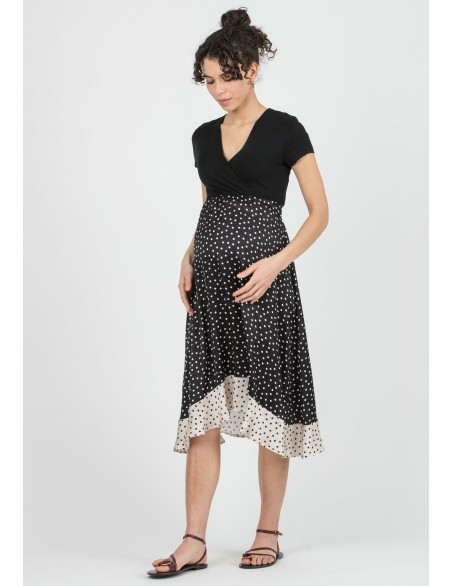 Vestido Premamá y Lactancia Lunar Bicolor