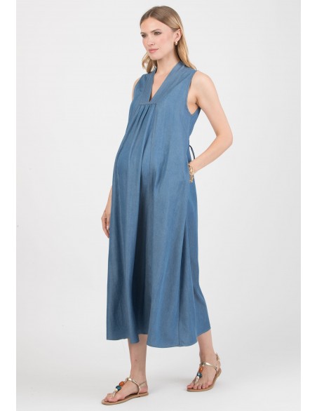 Vestido Premamá Tencel Midi