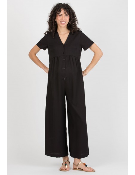 Peto Negro Premamá y Lactancia Botones 7/8