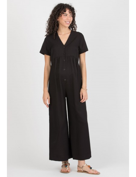 Peto Negro Premamá y Lactancia Botones 7/8