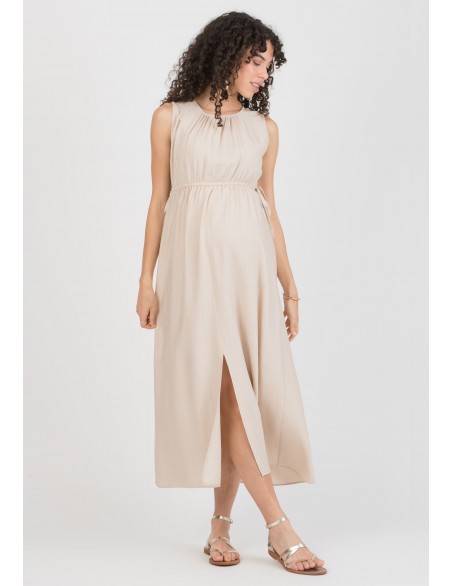 Vestido Premamá y Lactancia Midi Escote Cruz