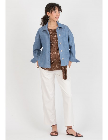 Chaqueta Celeste Jeans Premamá