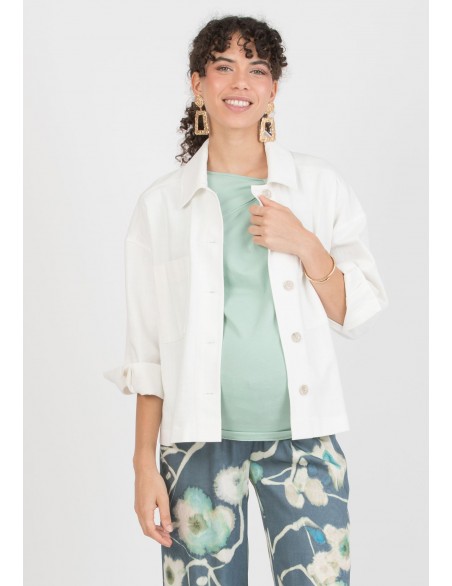 Chaqueta Blanca Jeans Premamá