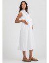 Vestido Midi Premamá y Lactancia Camisero Blanco