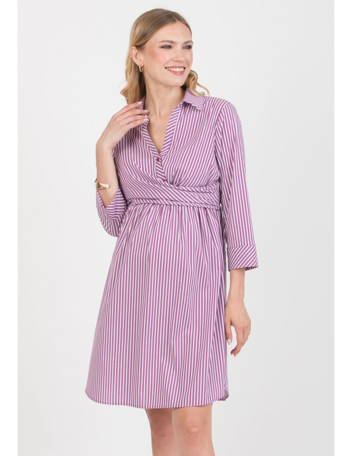 Vestido Premamá y Lactancia Rayas MF Granate