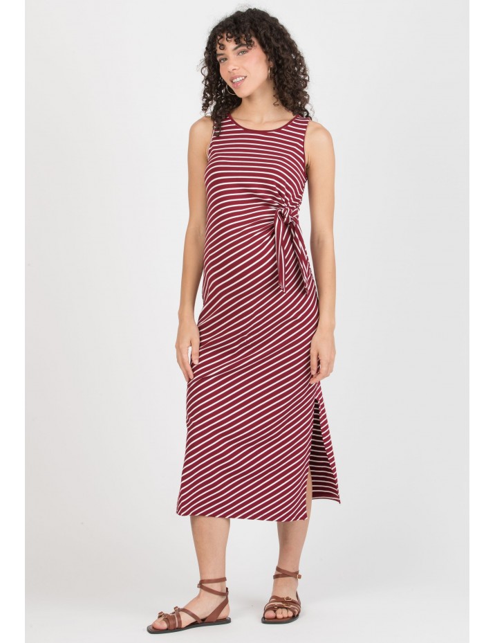 Vestido Midi Premamá Marinero Granate