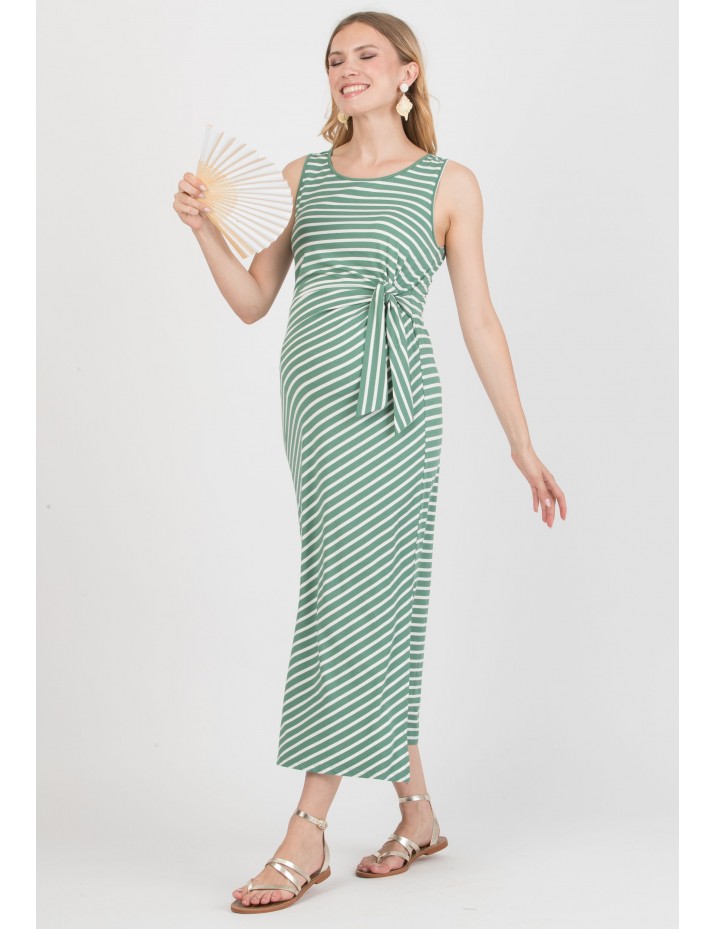Vestido Midi Premamá Marinero Verde
