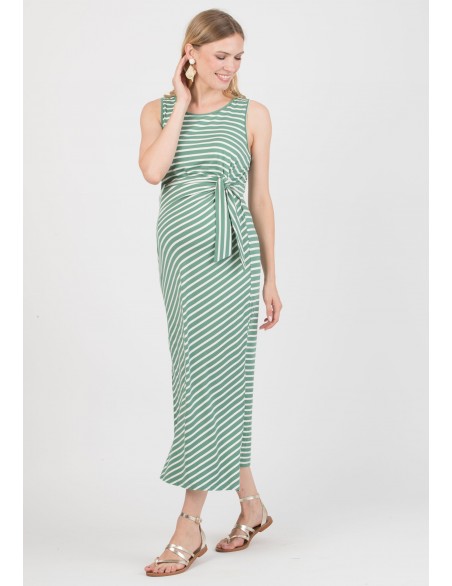 Vestido Midi Premamá Marinero Verde