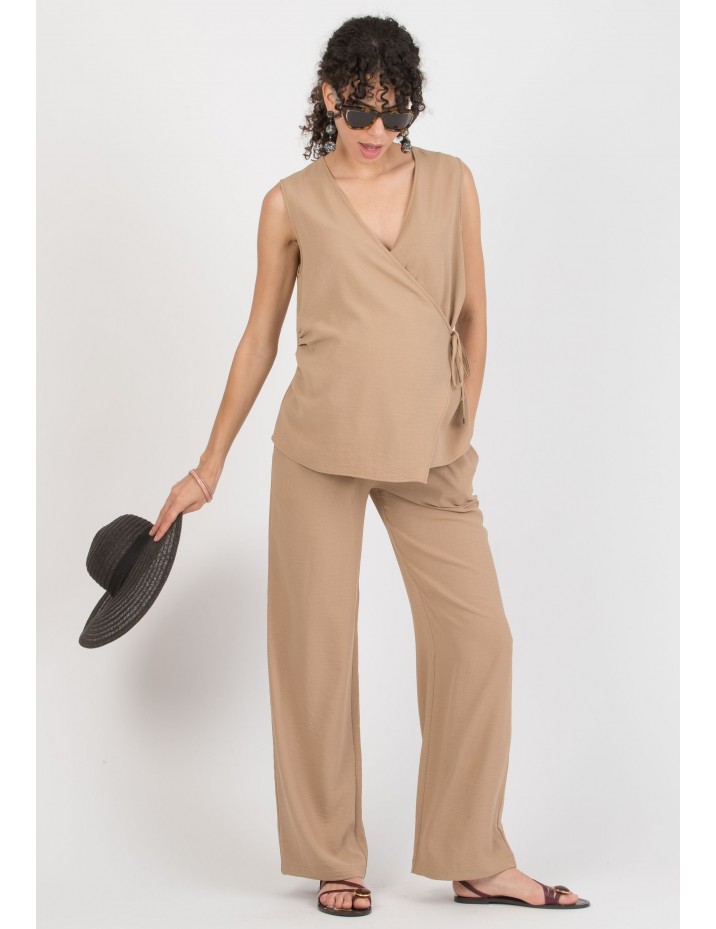 Pantalón Premamá Fluido Palazzo GB Camel