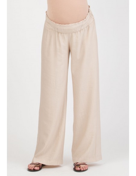 Pantalón Premamá GB Efecto Arrugado Beige