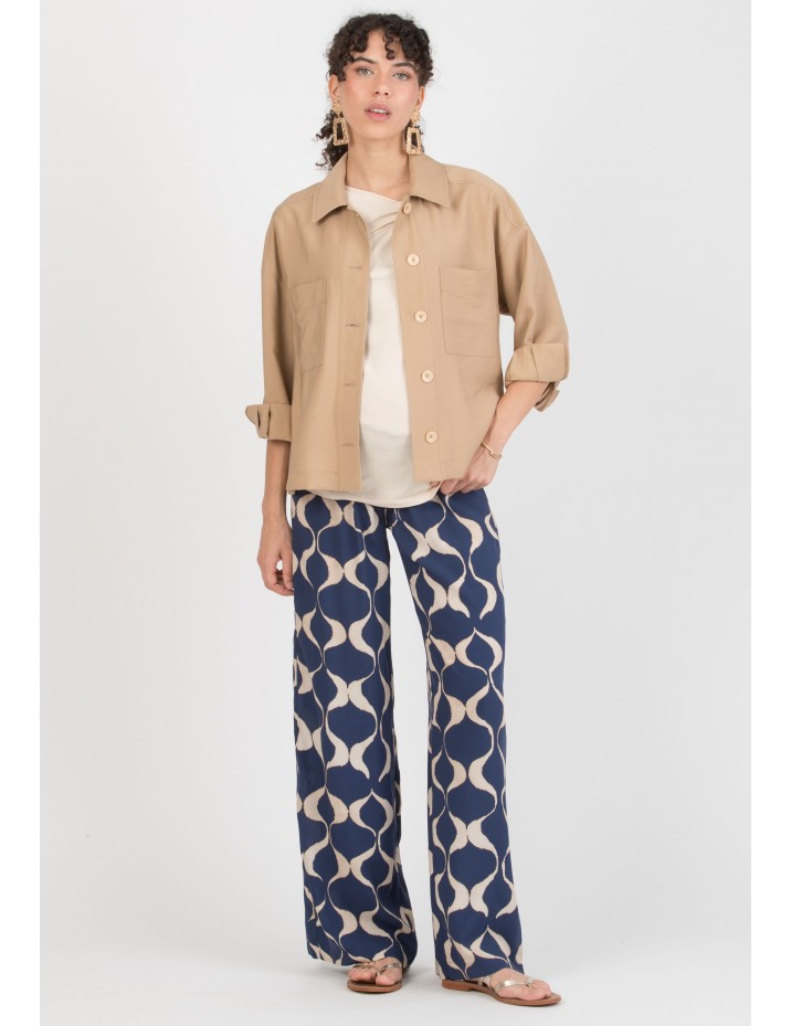 Pantalón Premamá Fluido Estampa Geom