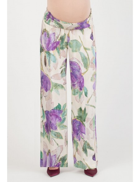 Pantalón Premamá Fluido Estampa Lilas