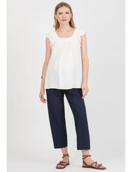 Pantalón Premamá 7/8 Fluido Azul