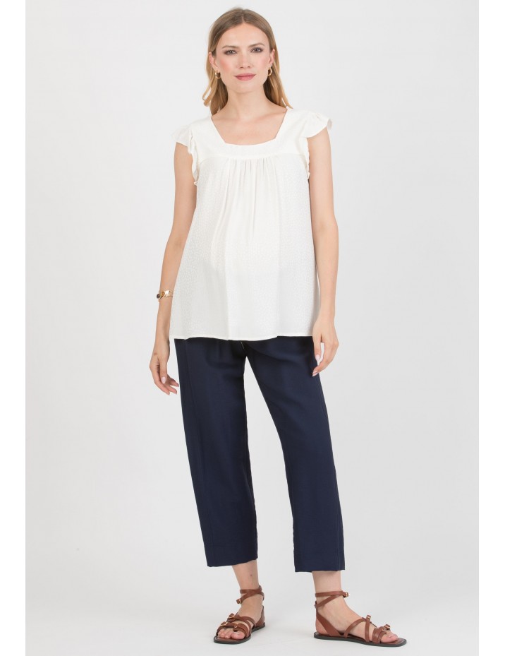 Pantalón Premamá 7/8 Fluido Azul