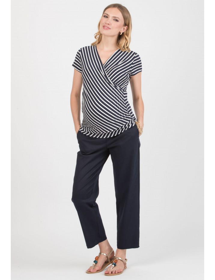 Camiseta Premamá y Lactancia Marinera Azul