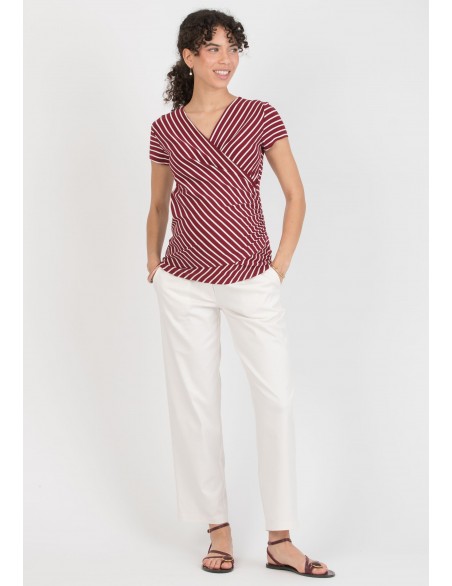 Camiseta Premamá y Lactancia Marinera Granate