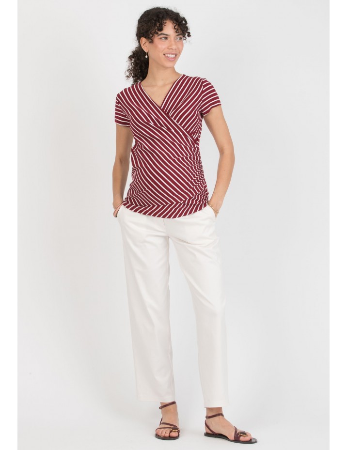 Camiseta Premamá y Lactancia Marinera Granate