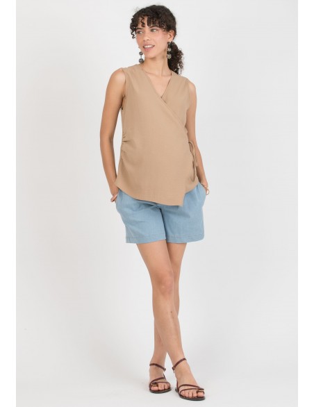 Blusa Camel Premamá y Lactancia Cruzada