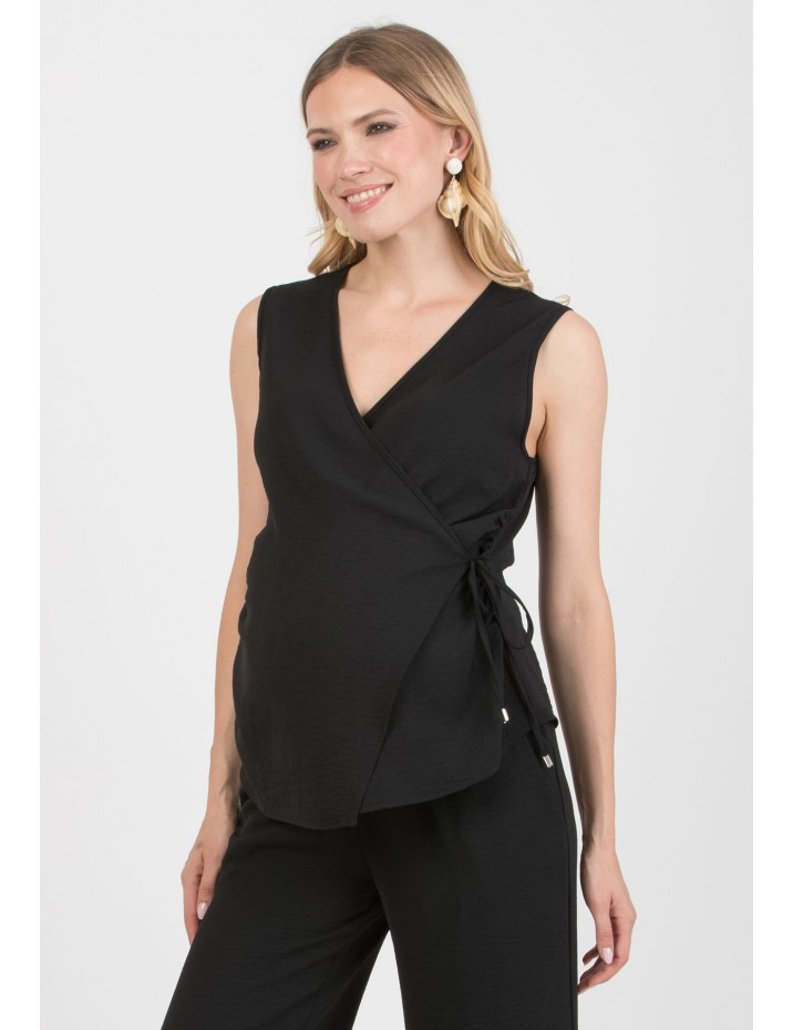 Blusa Negra Premamá y Lactancia Cruzada