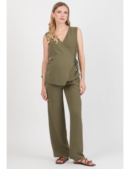 Blusa kaki Premamá y Lactancia Cruzada