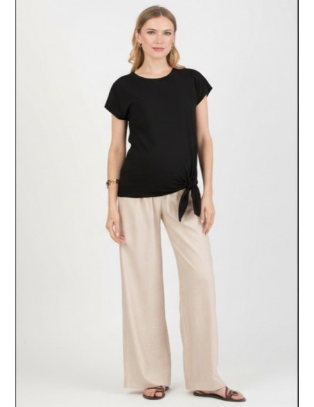 Camiseta Premamá Nudo Cadera Negro