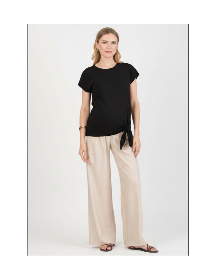 Camiseta Premamá Negra Nudo Cadera