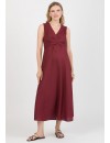 Vestido Premamá Granate y Lactancia Midi Lino