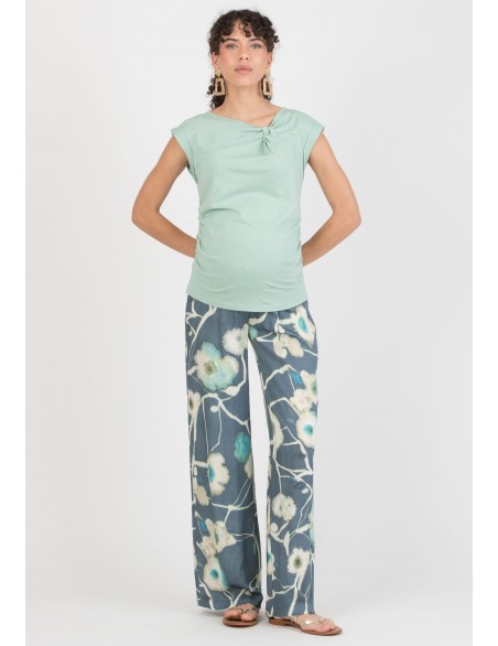 Camiseta Premamá Agua Nudo Escote