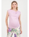 Camiseta Premamá Lila Nudo Escote