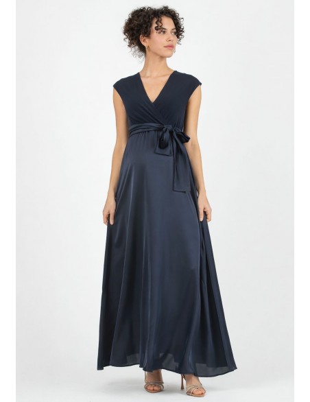 Vestido Largo Premamá y Lactancia Boda Marino