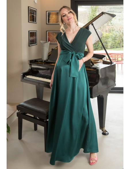 Vestido Largo Premamá y Lactancia Boda Verde