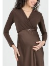 Vestido Midi Premamá y Lactancia Cinturón Detalle
