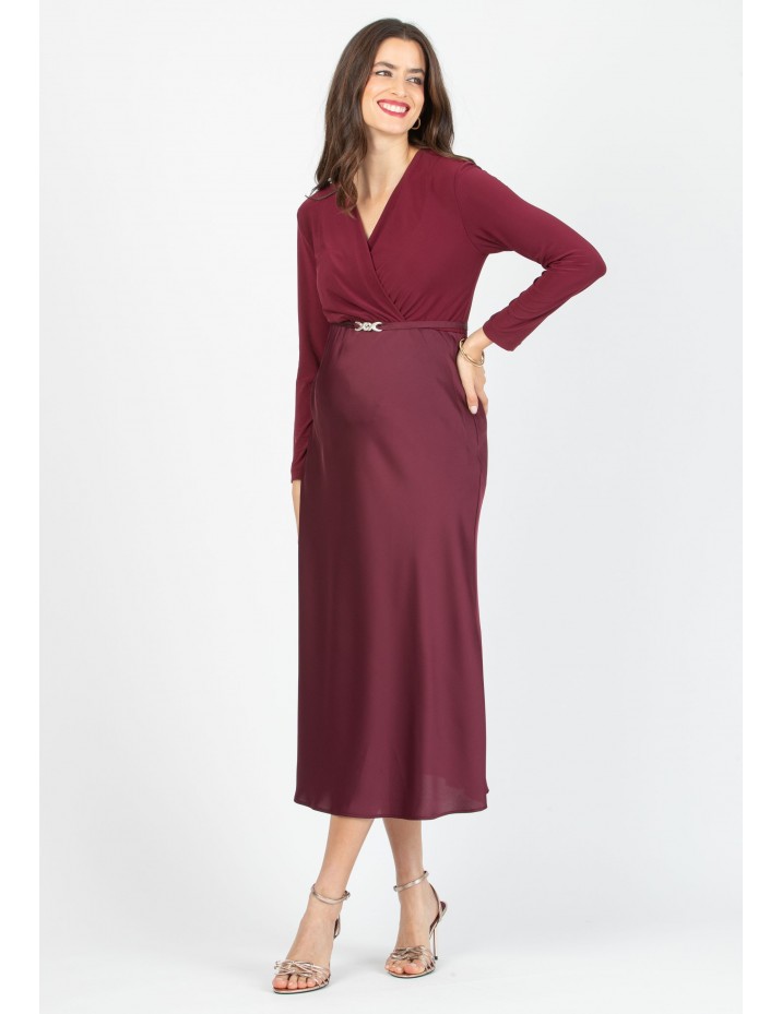 Vestido Midi Premamá y Lactancia Cinturón Detalle
