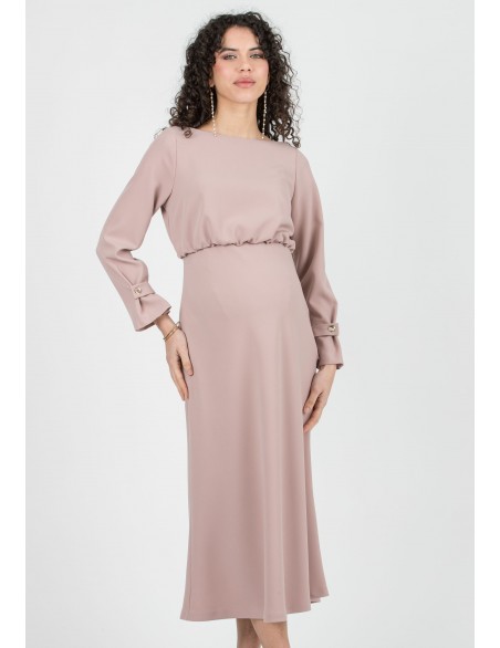 Vestido Midi Premamá Cuello Barca