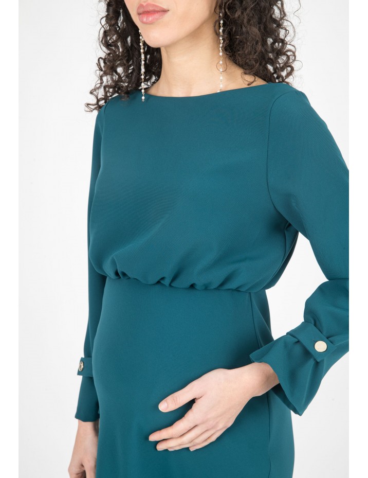 Vestido Midi Premamá Cuello Barca