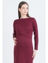 Vestido Midi Premamá Cruzado Grana