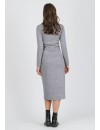 Vestido Midi Premamá Cruzado Gris