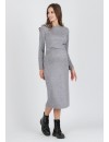 Vestido Midi Premamá Cruzado Gris
