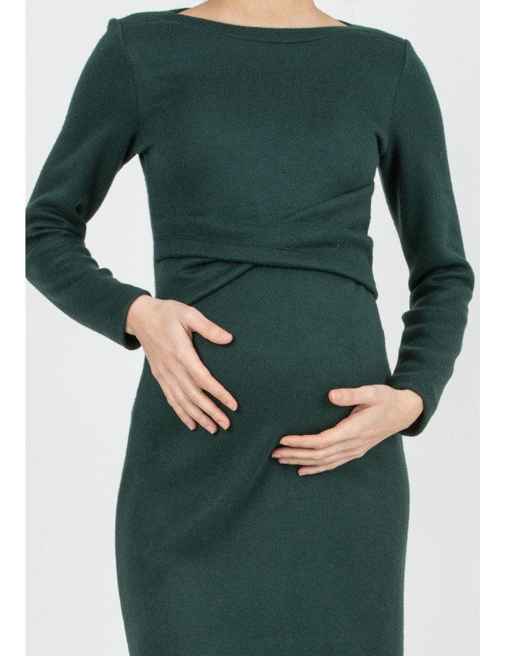Vestido Midi Premamá Cruzado Verde