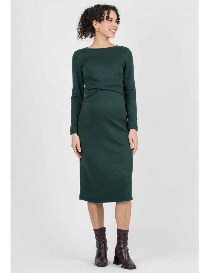 Vestido Midi Premamá Cruzado Verde