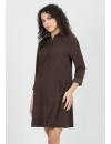 Vestido Premamá y Lactancia Camisero Micropana Marrón