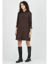 Vestido Premamá y Lactancia Camisero Micropana Marrón