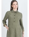 Vestido Premamá y Lactancia Camisero Micropana Kaki