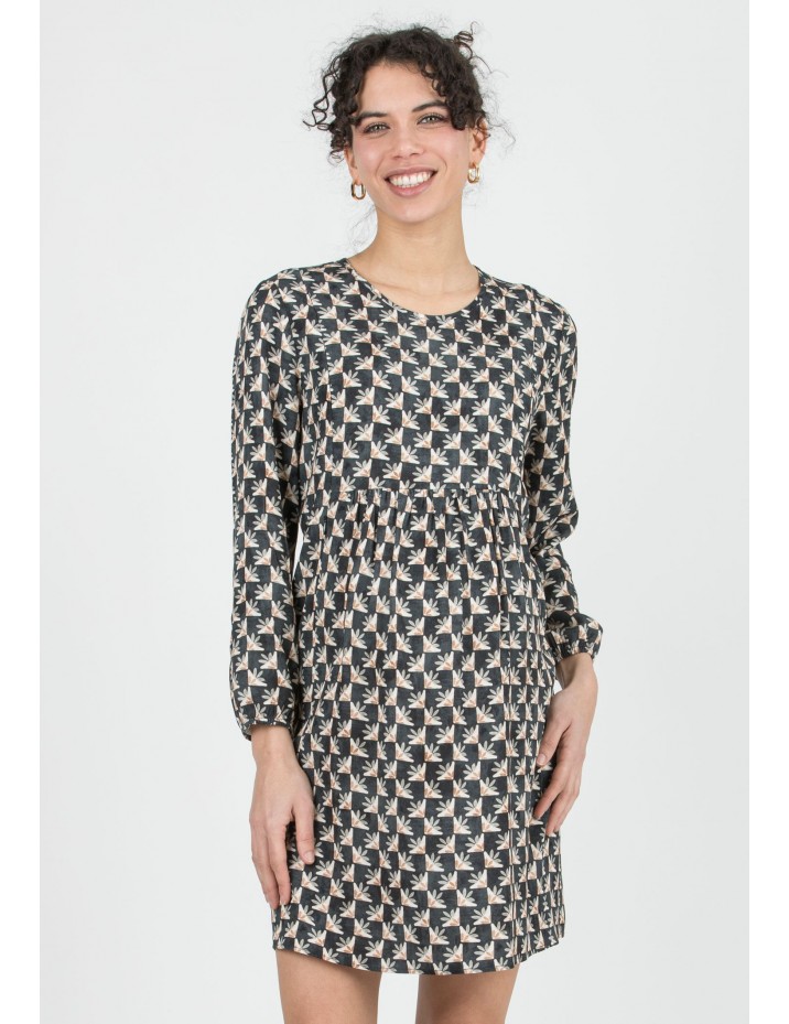 Vestido Premamá y Lactancia Estampa Gris